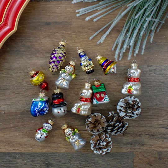 12ct. 2.25" 2-Finish Iconic Christmas Figurine Ornaments